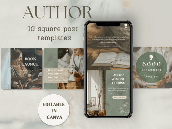 Download Author Square Instagram Post Template - Post Collection