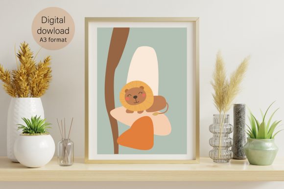 Download Baby Lion Poster for Boho Nursery Decor - Post Collection