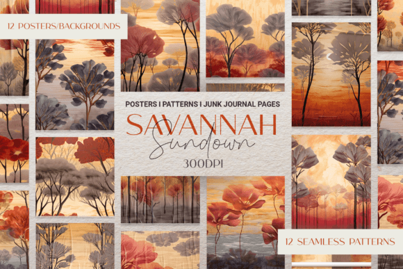 Download Savannah Sunset Posters and Patterns - Post Collection