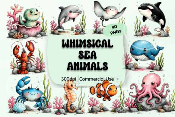Download Whimsical Sea Animals PNG Clipart - Sea animals png Collection