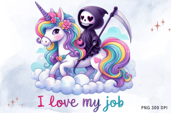 Download Funny Grim Reaper Unicorn Sublimation - Premium Resources